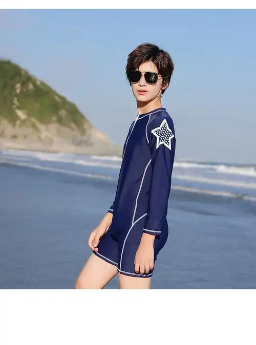 麦德尔昆捡漏价中小学生816岁游泳衣服儿童泳衣男童冬季保暖连体长袖