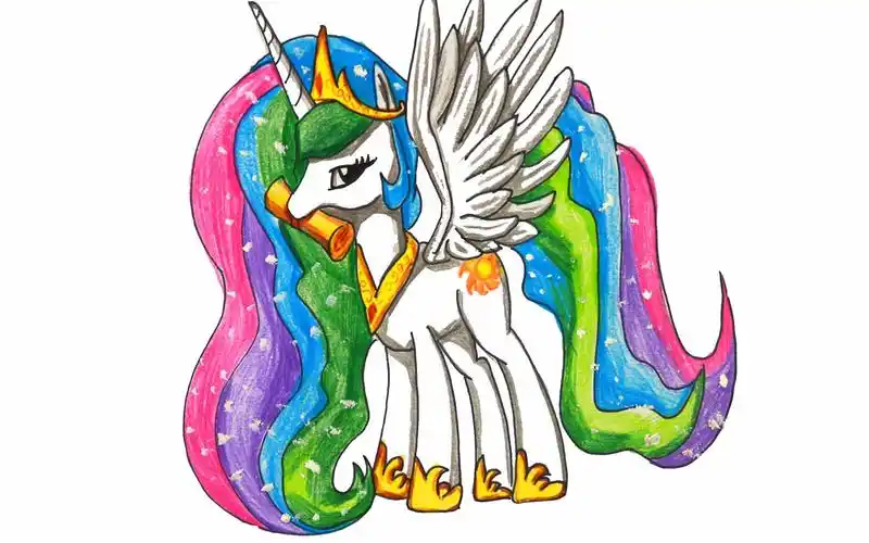 小马宝莉手绘彩铅画宇宙公主好漂亮