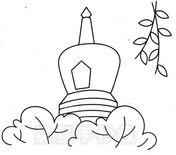 北海的塔简笔画 简笔画图片大全-蒲城教育文学网
