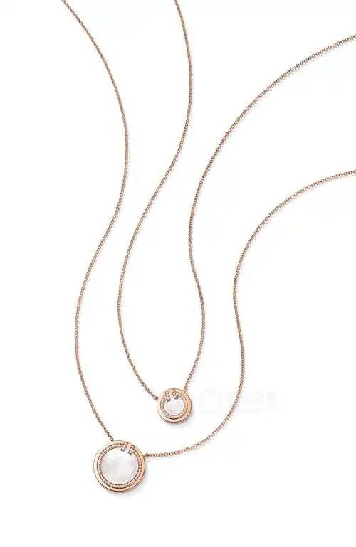 蒂芙尼tiffanyt钻石和珍珠母贝圈形项链项链34