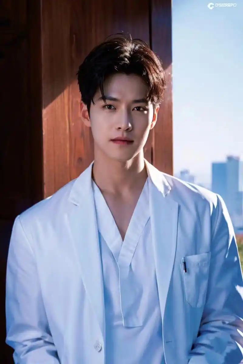 气质斯文的医生小哥哥,穿着白大褂的模样帅气又迷人