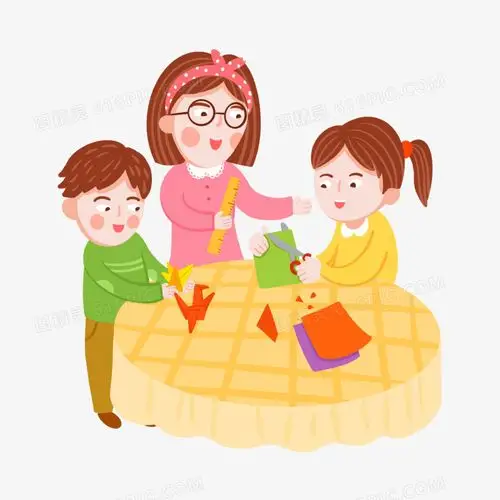 手工课孩子动手动手能力美术课美术老师剪纸折纸叠千纸鹤学生手绘卡通