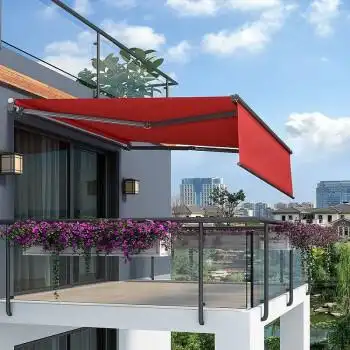 防雨遮阳蓬电动阳台折叠伸缩遮雨棚宽2米伸15米带灯包安装保8年不褪色