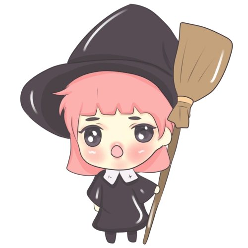 万圣节卡通手绘可爱小女巫