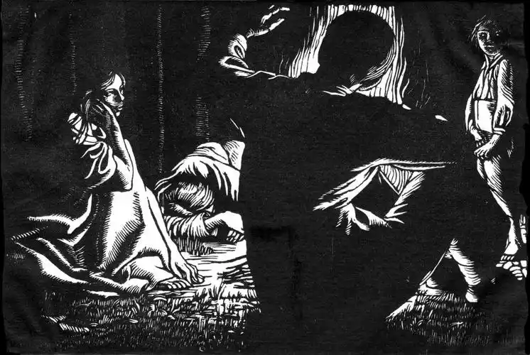 黑白色的木刻壁纸1600x1200分辨率查看