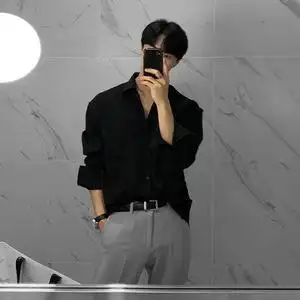 黑色衬衫男高级感轻熟风英伦雅痞男装禁欲系ins潮牌西装内搭衬衣