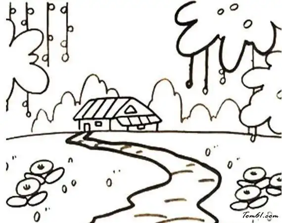 春季唯美简笔画