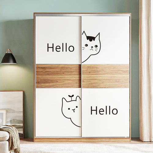 hello可爱猫 卡通猫打招呼墙角贴门贴玄关装饰柜子贴画自粘墙贴纸