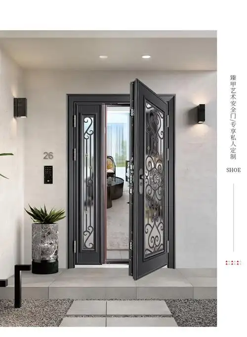 别墅玻璃防盗门家用入户透光门阳台楼道门车库庭院门子母门子母门