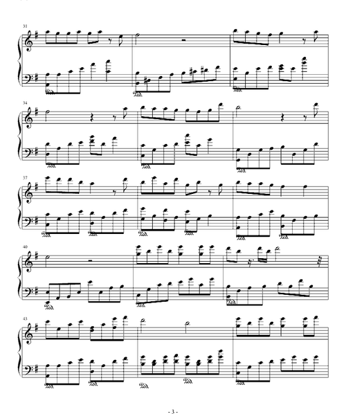 天之痕纯音乐_钢琴谱