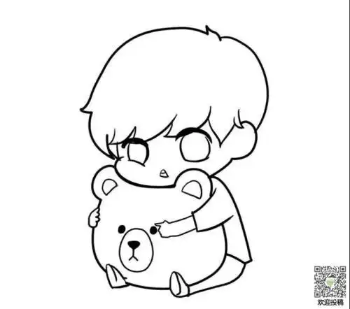 简笔画q版鹿晗的画法