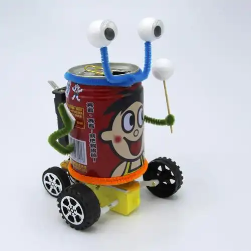 科技小发明创造易拉罐机器人旺仔摇摆走路diy手工科学实验