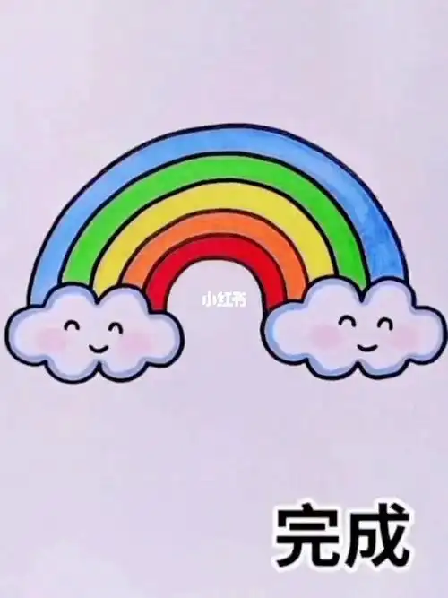 彩虹简笔画小动物