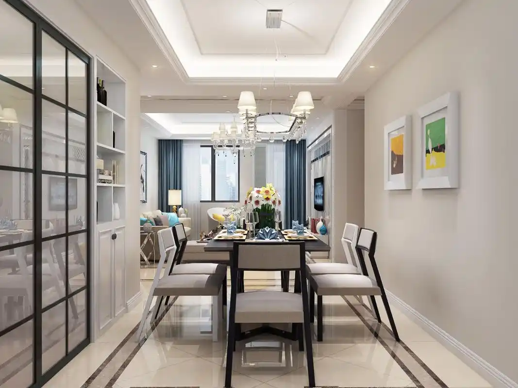 2017简欧家庭餐厅设计家装装饰效果图