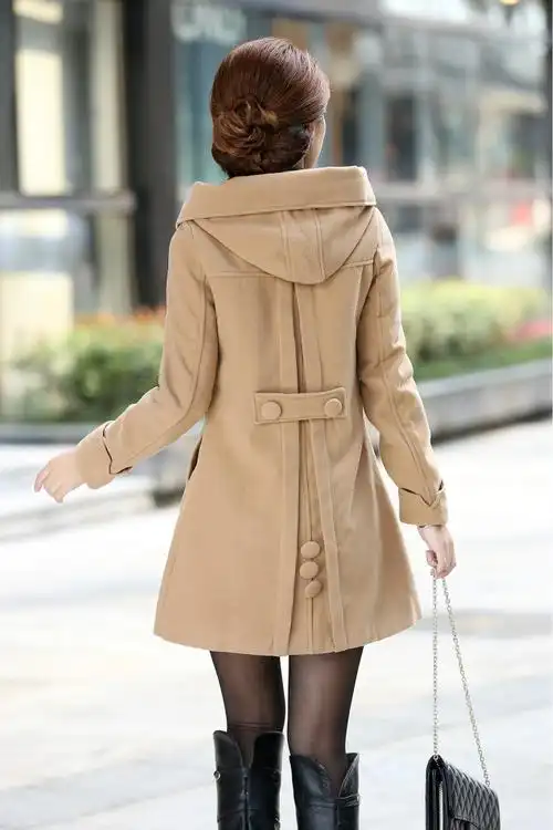 【优质加厚】秋冬装新款女装韩版呢子大衣加厚毛呢外套尼大衣批发