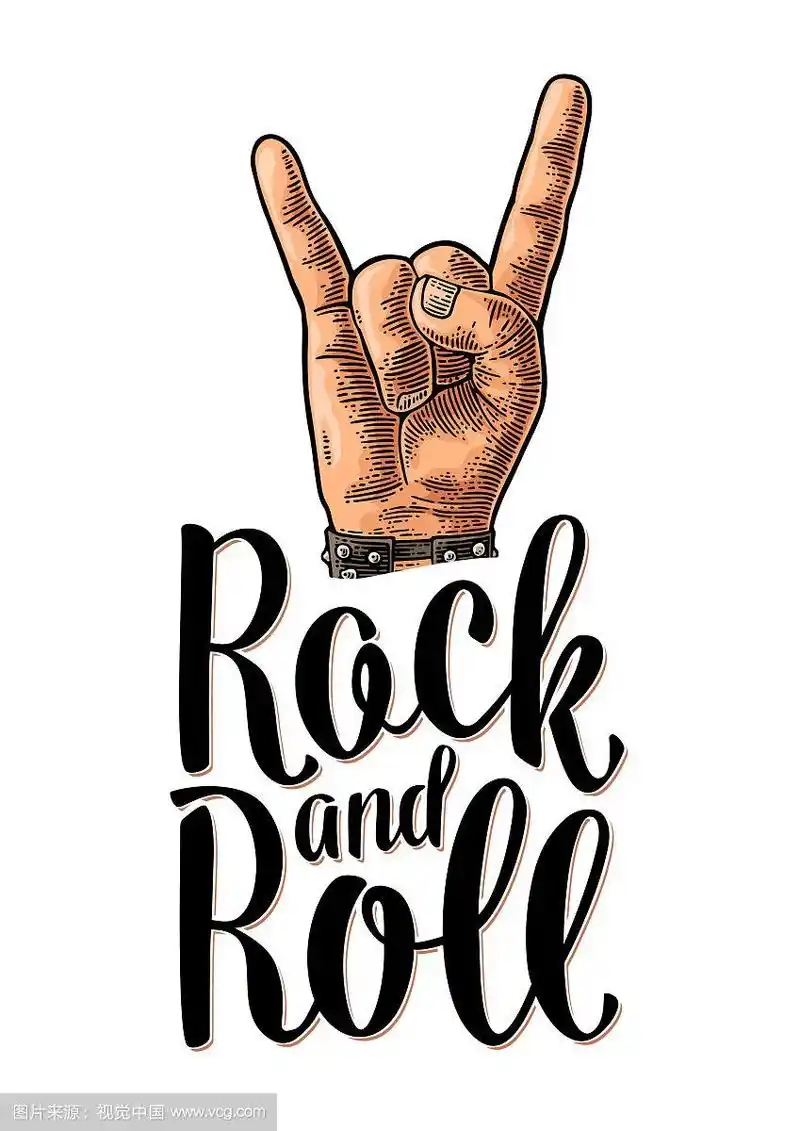 摇滚标志黑色复古刻字