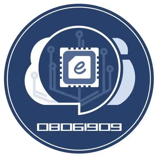 电子信息专业芯片素材标志班徽图案设计