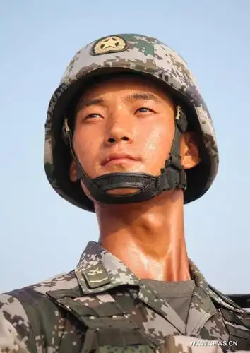 soldiers take part in training for v-day parade