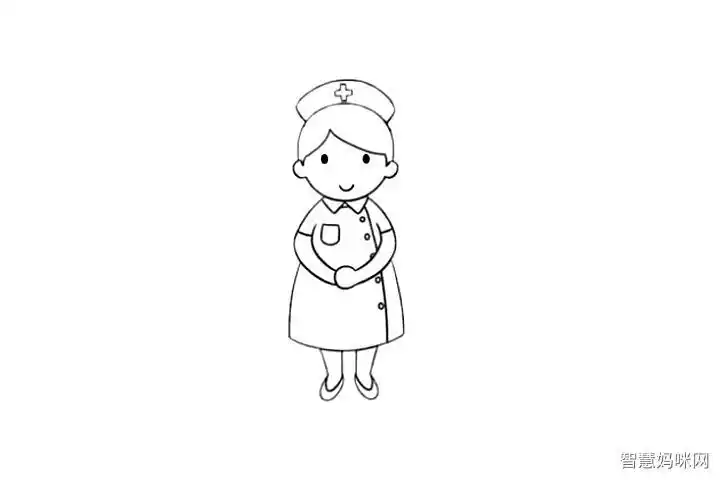 一半护士一半警察简笔画