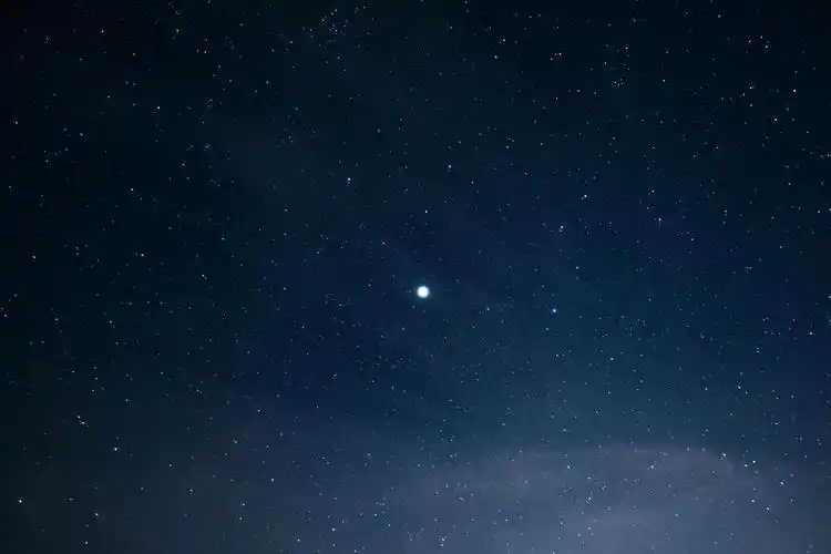 蓝色自然星空黑夜星星最亮的星闪烁背景图片在繁星点点的夜空中的