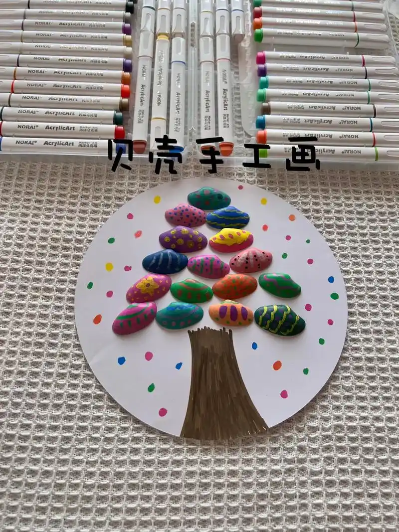 贝壳手工画.吃完的花蛤壳不要扔哦,画上好看的图案,做一幅好看 - 抖音