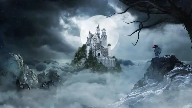 魔幻城堡4k舞台背景