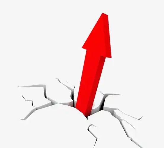 > 红色向上的箭头