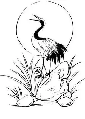 重阳节仙鹤简笔画
