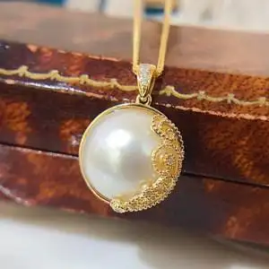 马贝珍珠复古吊坠图片