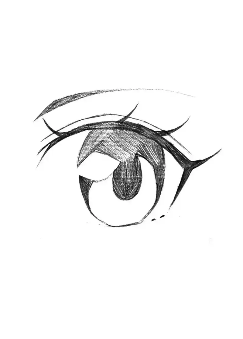 超简单3步教你画动漫眼睛09 第一步:打草稿,把眼睛的大小,位置,睫毛