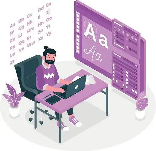 商务办公男子设计师插画设计图片