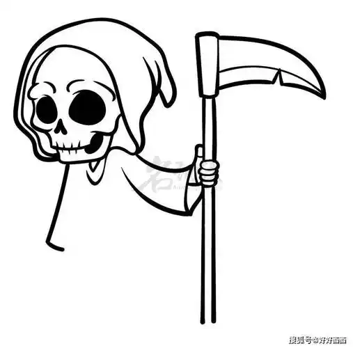 画q版死神绘画方法_斗篷_镰刀_黑色