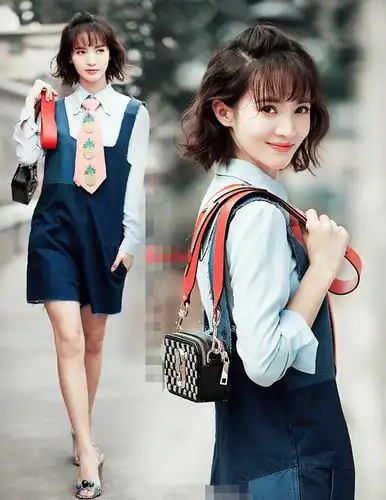 金晨穿上初恋裤之后还挺少女的,感觉很有学生感,就是头发有点少