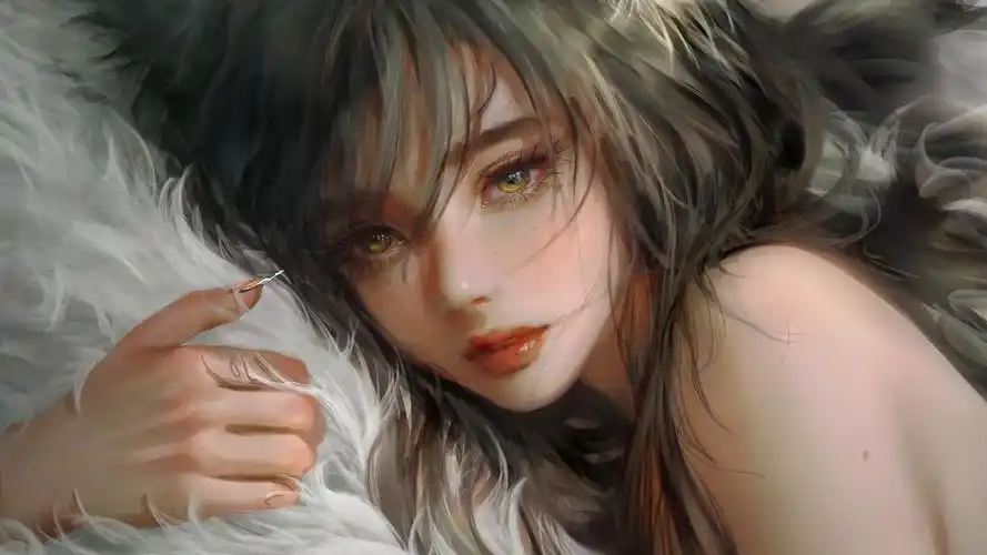 女孩 手臂 痣 羽毛 厚涂 好看动漫电脑壁纸