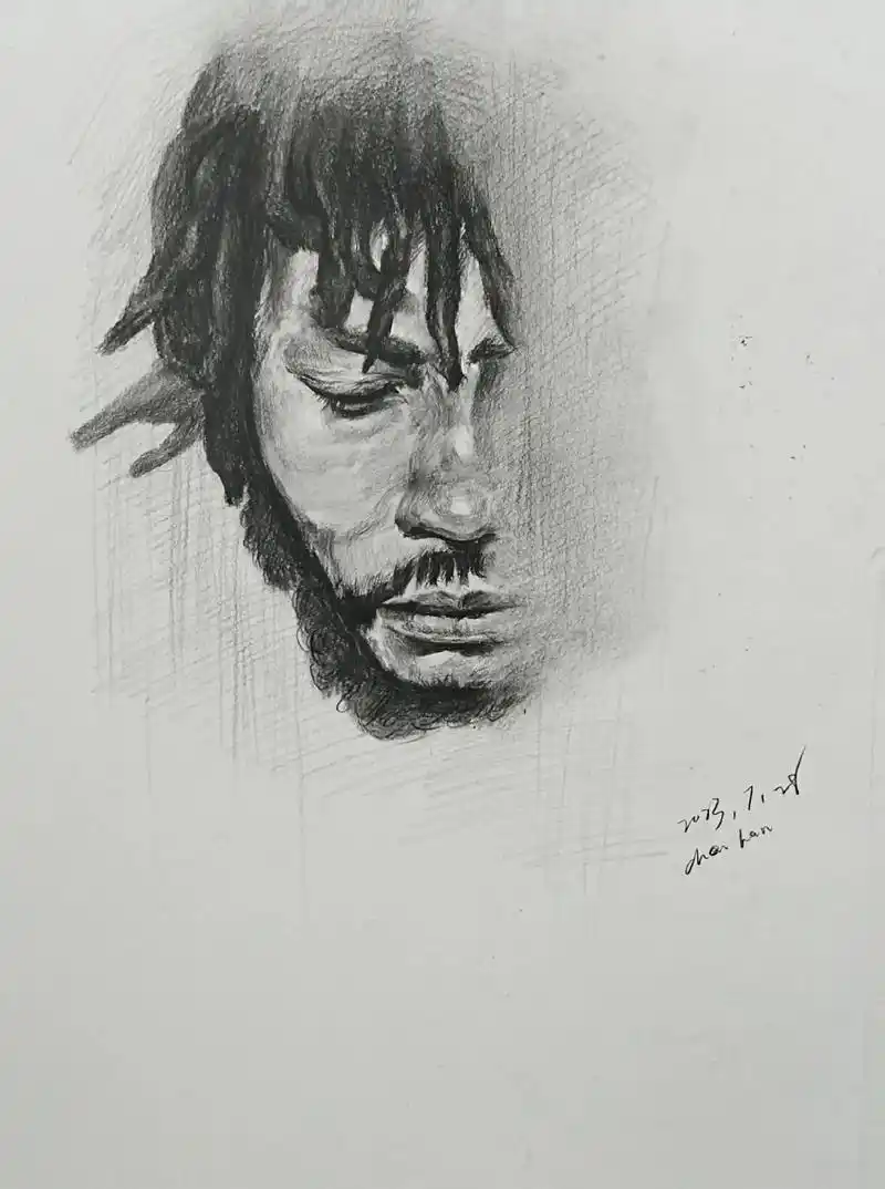 答案在明天#素描 #临摹 #德里克罗斯 - 抖音