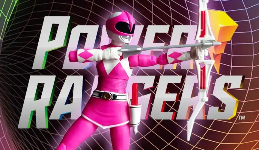 孩之宝恐龙战队 粉衣战士 30周年重置版 战队闪电系列6寸可动人偶开箱