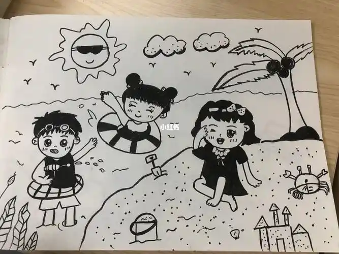 儿童简笔画夏日游泳day15