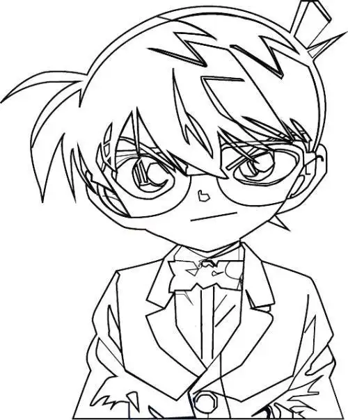 求柯南的简笔画戴眼镜那种啊柯南漫画橡皮章简笔画柯南怎么画柯南简笔