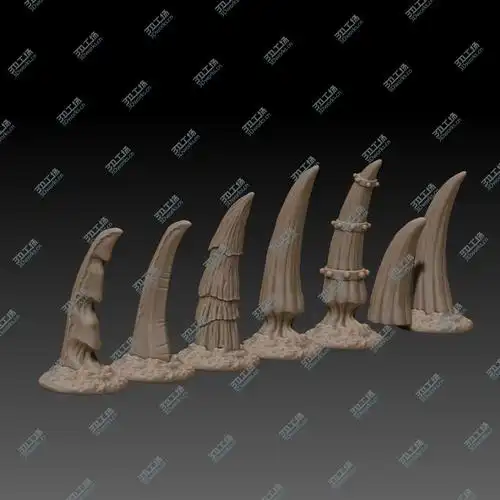 兽类尖牙 beastman_spires-3d打印模型下载-3d工场 3dworks.cn