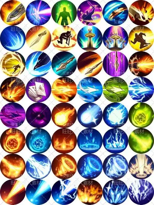 圆形手游技能图标ico游戏美术素材507淘宝网