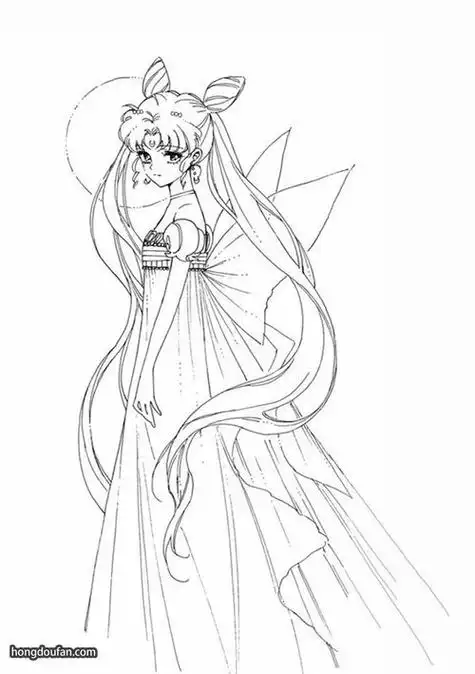 红豆饭小学生简笔画大全q版美少女公主涂色简笔画大全 红豆饭小学生简