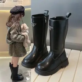 女童靴子长筒靴小香风公主鞋2023秋冬儿童高筒过膝靴二棉时装靴潮