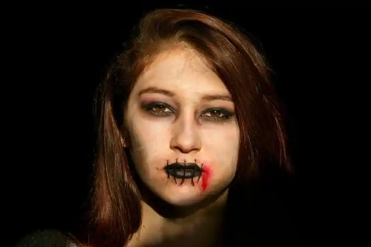 恐怖,万圣节,女孩,鬼,恐惧,妇女,人脸