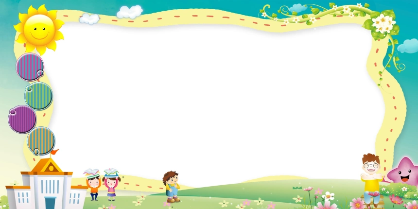 可爱卡通幼儿园文化墙高清背景