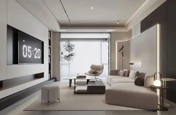 成都装修设计|120平现代极简风设计效果图