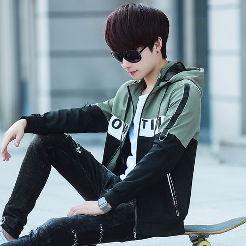 休闲春秋学生夹克秋装16岁外套青少年帅气潮流夹克