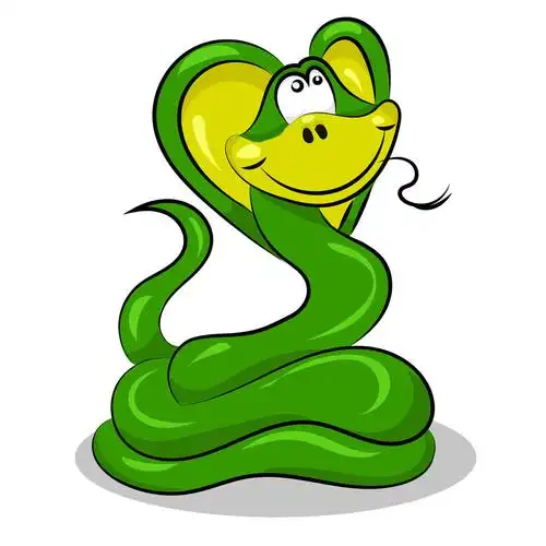 卡通,褐色,蛇,眼镜蛇,舌头,尖牙