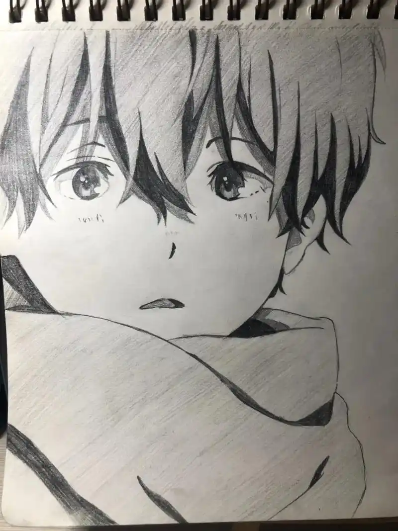 给同学画的#临摹手绘 #冰菓 #折木奉太郎 #千反田爱瑠 - 抖音