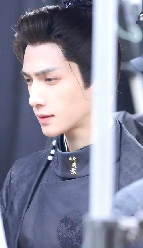 罗云熙颜心记墨色官服侧颜路透##罗云熙江心白侧颜