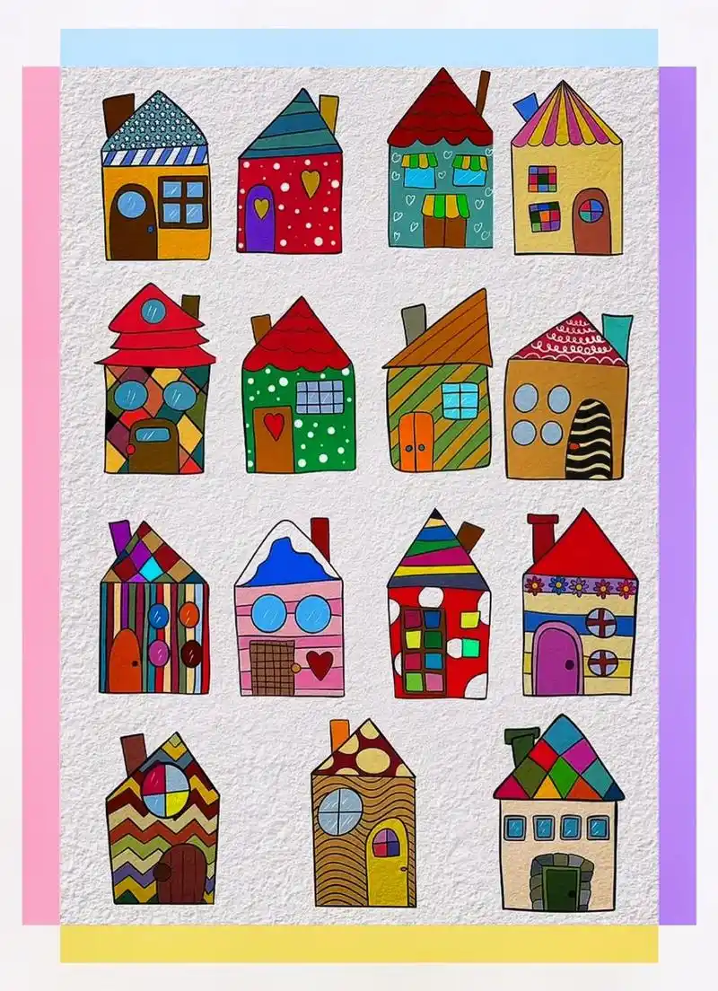 各种小房子小洋楼简笔画,你喜欢哪一个呢, - 抖音